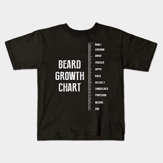 Funny Beard Growth Chart Kids T-Shirt by Bhagila